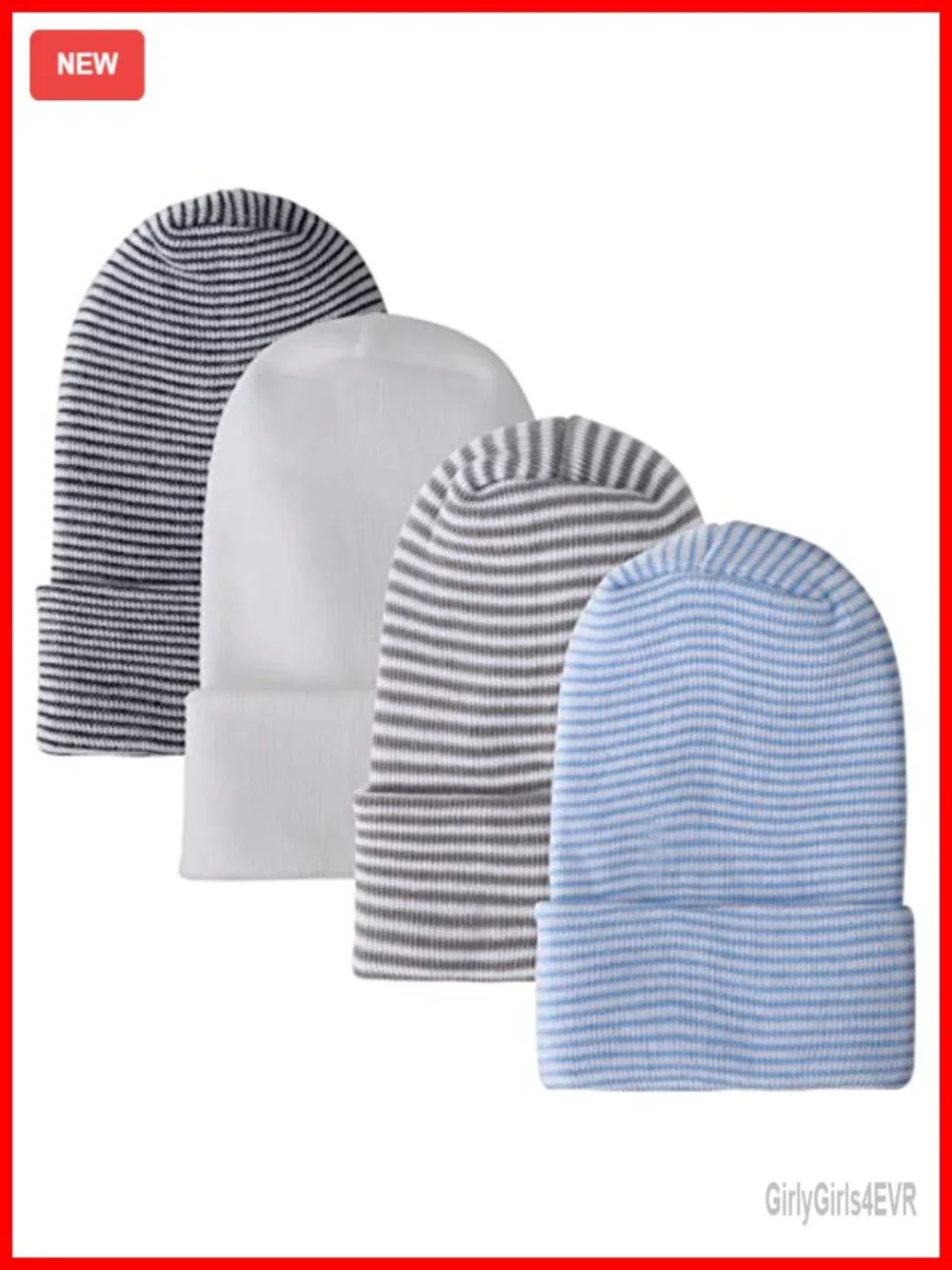 4 Pack Newborn Hospital Hat Infant Baby Cap with Big Bow Soft Cute Knot Beanie